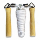 LEATHER JUMP ROPE WITH WOODEN HANDLE