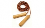 White Wood Leather Jump Rope